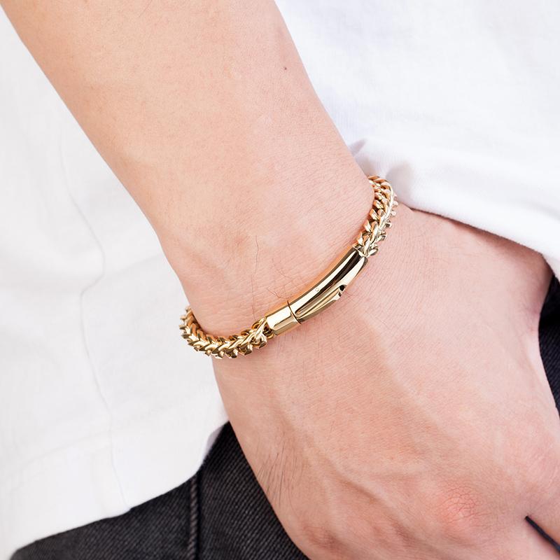 6MM Link Chain Bracelet For Men Stainless Steel Fashion Luxry Man Accessories Charm Punk Rock Style Biker Jewelry Gift Friends
