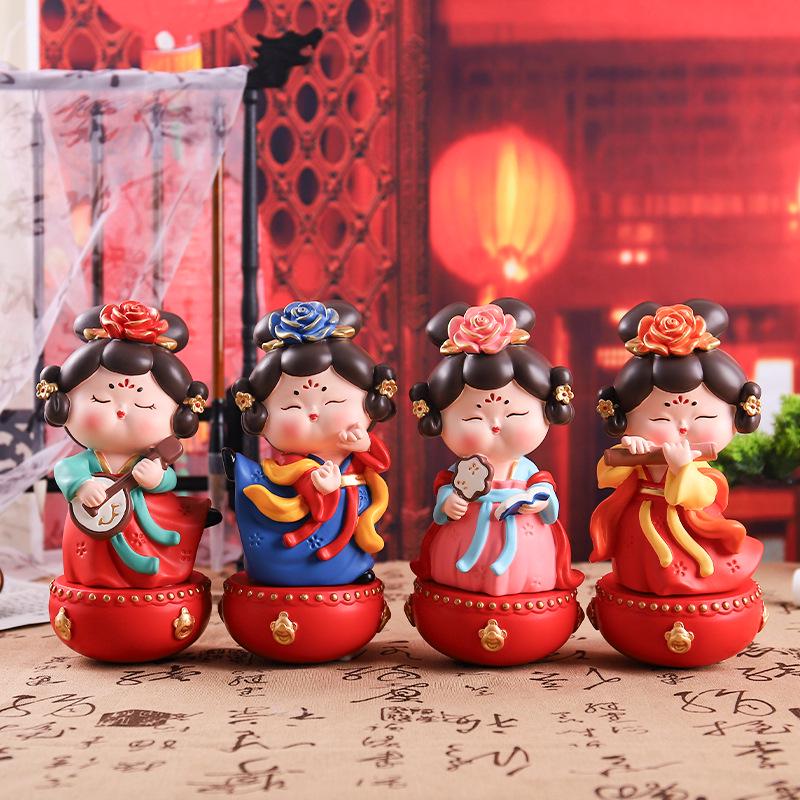 Large Roly-Poly Tang Dynasty Lady Ornament - Home Entrance & Festival Gift