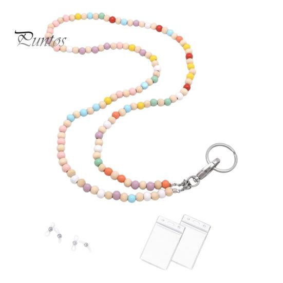 Barevné dřevěné korálky učitelské poutko na řetízek ID držák zatahovací odznak naviják klíče na brýle řetízky na brýle řetízek na brýle s pouzdry na karty