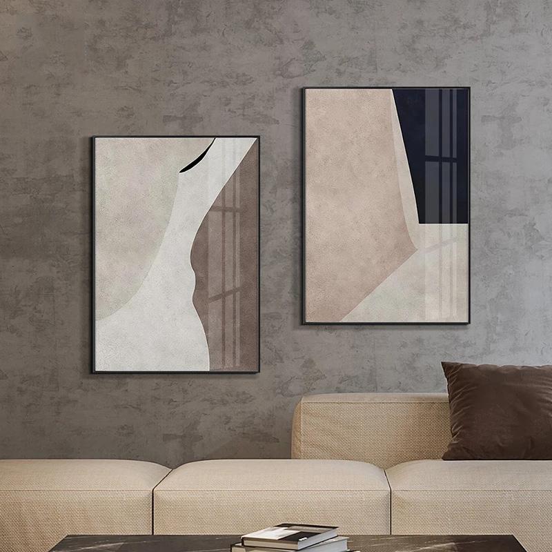 Geometric Minimalist Wall Art Poster Abstract Canvas Painting Print Texture Art Modern Wall Picture for Living Room Home Decor