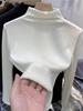 Women's High-Neck Fleece Base Layer Long-Sleeve T-Shirt for Autumn and Winter
