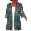 TIFICY Women's Fashion Casual Summer Spring Flower Pattern Print 1/2 Sleeves Blouses & Shirts