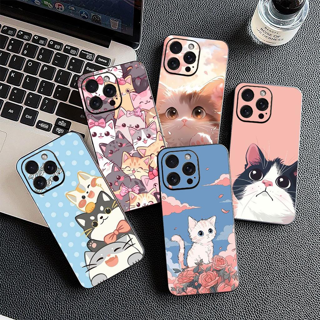 Soft Cover for Apple iPhone 17 Pro XS Max Air 6 7 8 Plus 5 + SE 2022 SE2 16E Casing Phone Case Comics Cat Meow Lovely