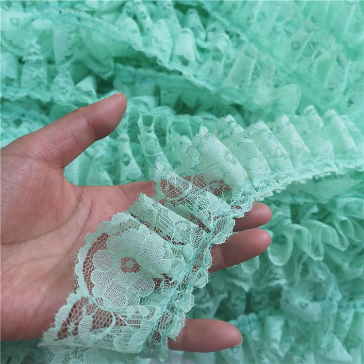 6cm Wide Single Layer Pleated Tulle Lace Fabric DIY Doll Pettiskirt Pet Clothing Skirt Curtain Home Textile Sewing Decoration