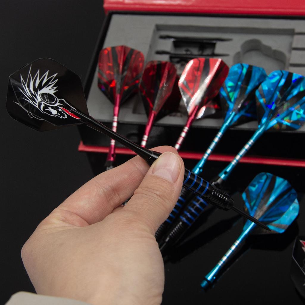 Huanqu 24g Six-Piece Iron Dart Set, with Additional Professional Dart Accessories Such as Dart Wings and Dart Shafts, Suitable for Home Bar