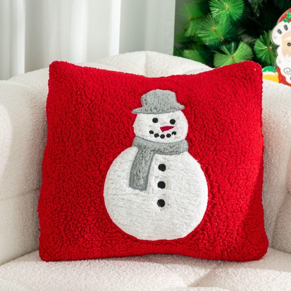Soft Christmas Pillowcase Plush Cushion Cover Warm Throw Pillowcover  Living Room/Office
