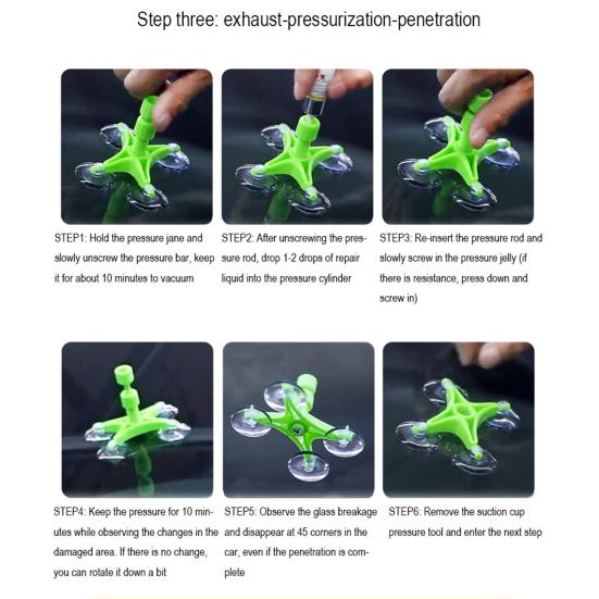 Windshield Repair Kit for Chips And Cracks Easy to Use Scratch Repair Tool with Advanced Resin Fills Cracks Up to 12 Inches Prevents Spread Glass
