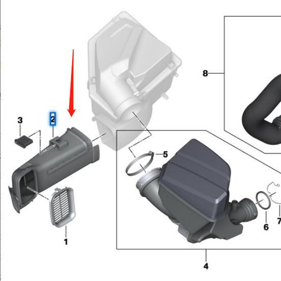 BMW 3-serie G20 Insugsrör 13718635103