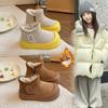Children's Snow Boots, New Winter Models, Boys' Shoes with Plush Lining and Thickened Birkenstock Cotton Boots, Warm Shoes, Girls' Large Cotton
