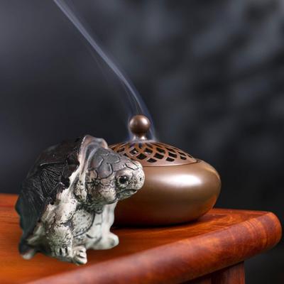 Estatua de Tortuga Mordedora en Miniatura Escultura de Animal Pequeño Adorno para Mascota de Té Decorativo Chino