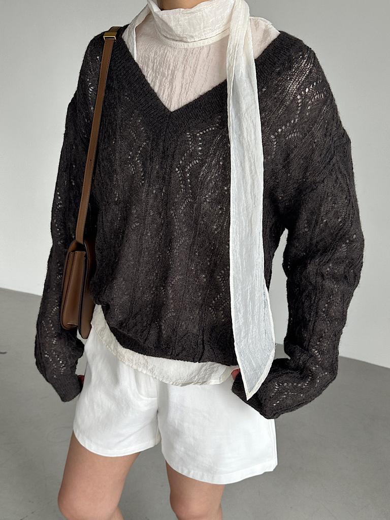 APOEM Airy V-Neck Knit (3C)