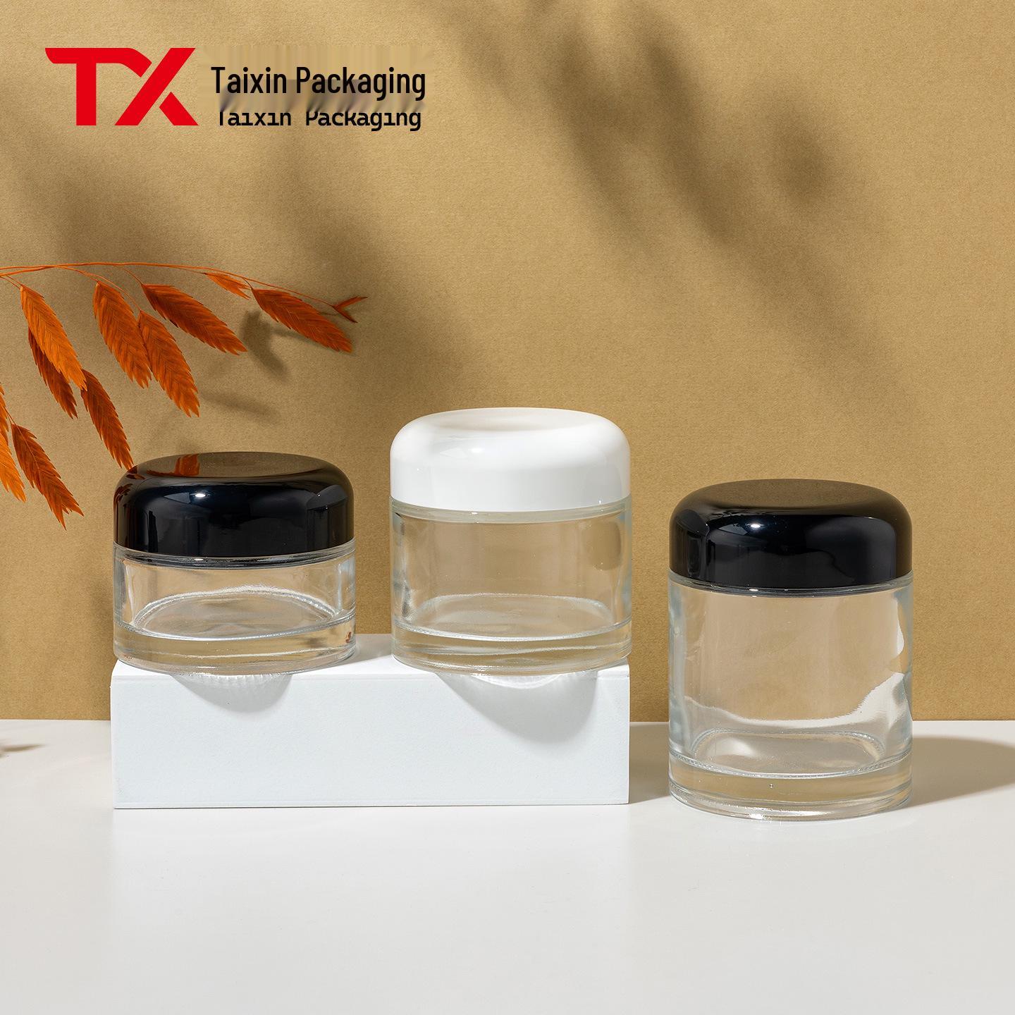 100g Skincare Cream Dispenser: Refillable Lotion Mask Bottle for Cosmetic Use 100g; Clear; Glass