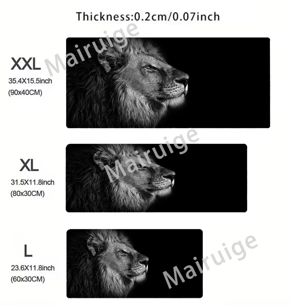 Computer Mat Mouse Pad Anime Mousepad Gamer Table Office Carpet Multiple Sizes Large Lion Desk Accessory Black Keyboard Deskpad