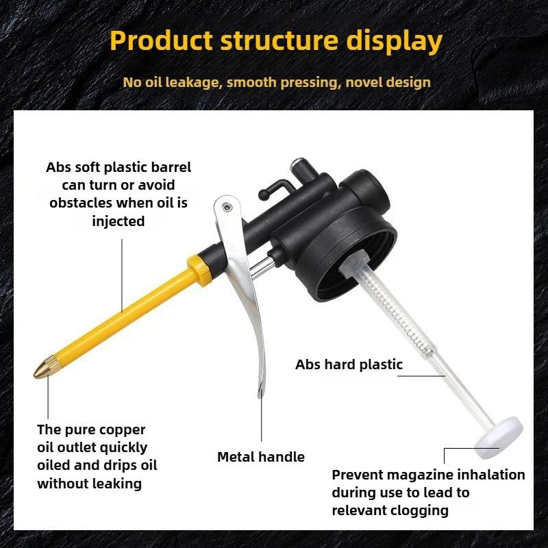 Grease Gun Oil Pump 250ml Plastic Transparent High Pressure Oiler Manual Oiling Gun Lubrication Oil Can Bottle with Rigid Spout