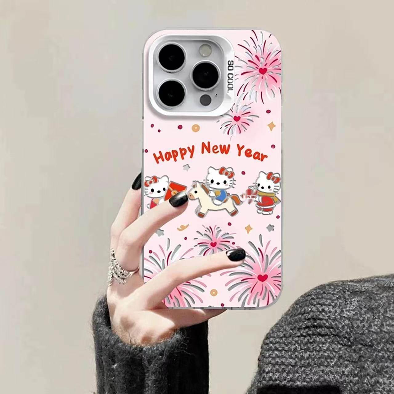 

Cartoon Cute Fireworks Horse Case for iPhone 15/16/17 Pro Max 14 Pro