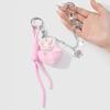 Fashion Bows Keyring Creative Car Key Chain Plush Pompoms Keychain Heart Keyrings Bag Pendant Ornaments Bag Charm