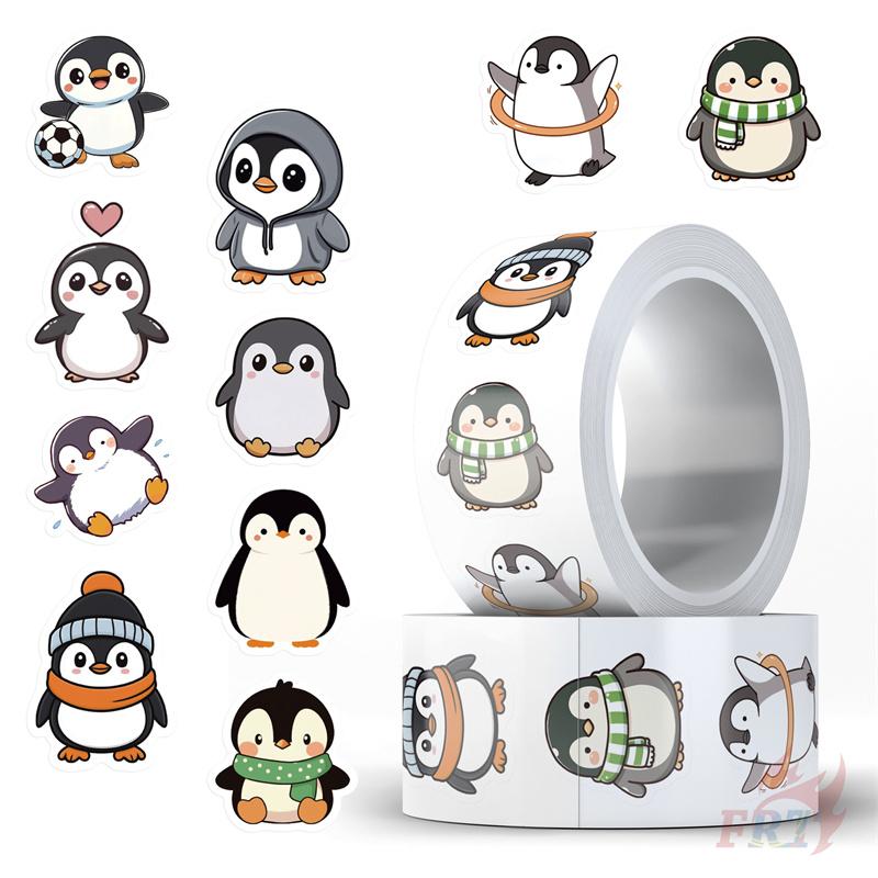 500Pcs/Roll Q Funny Penguins Series 02 Kids Rewards Stickers - DIY Scrapbooks Album Decor Sealing Label Decals