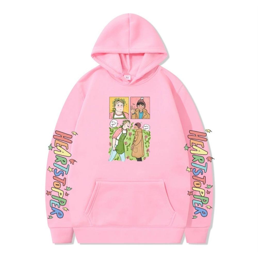 Unisex Heartstopper Hoodie Nick und Charlie Sweatshirt Grafisch Bedruckt Streetwear Hoodies für Paare Männer Frauen