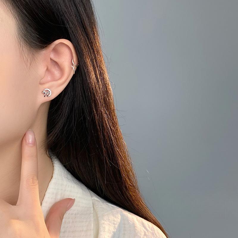 Luxury Moon Bow Earrings for Women Sweet Lady Style Cute Elephant Earrings