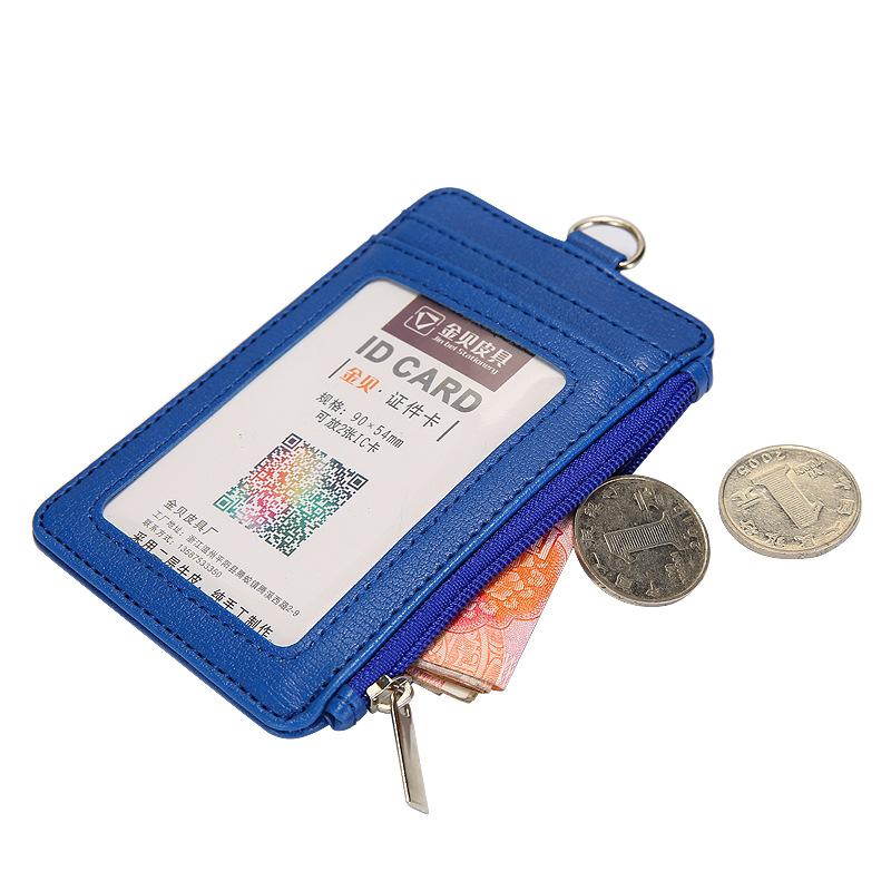 Multifunctional Zipper Work ID Card Holder with Lanyard Identity Access Staff Badge Multi-Card Bank Campus School Office Card Holder