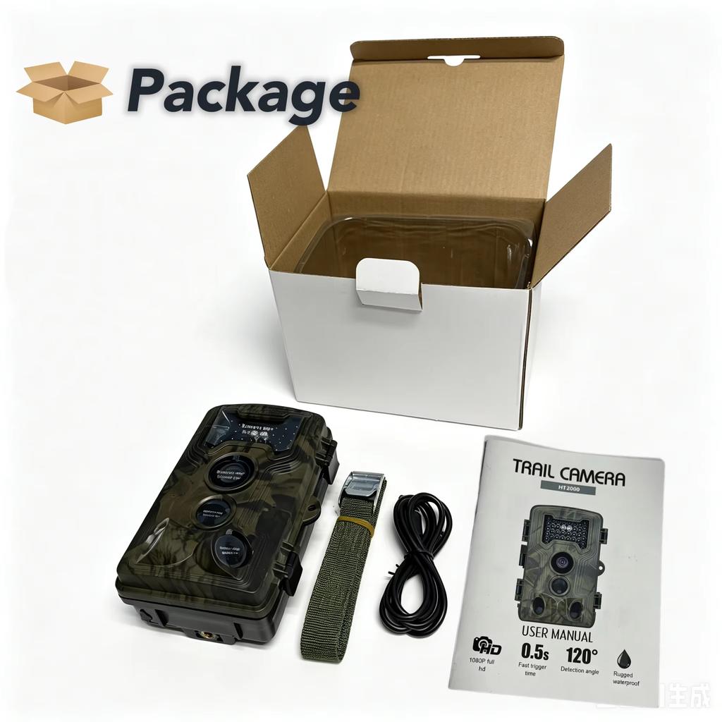 Suntekcam HT2000 Trail Camera 24MP 1080P HD 0.3s Trigger 120° PIR Motion Detector 65ft Night Vision IP65 Waterproof Wildlife Ph