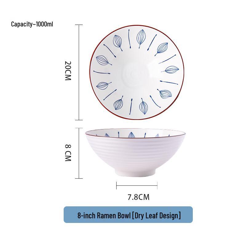 Ruhan Cute Japanese Ceramic Ramen Bowls (Set of 2)