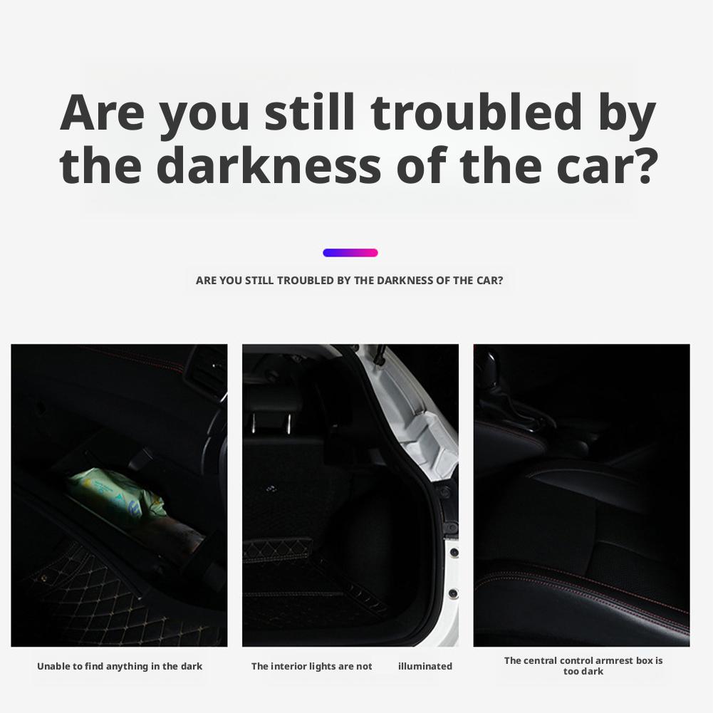 Mini Car LED Light USB Charging Interior Lamp For Armrest Box Touch Magnetic Reading Lamp Foot Light Car Roof Light Read Li E4I4