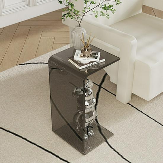 Transparent Acrylic Coffee Table - Nordic Side Table for Living Room, Bedroom, or Bay Window.