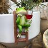 Artistic Resin Frogs On Ladder Wall Hanging Ornaments Weather Resistant Balcony Terraces Decoration