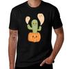 Prick or Treat Pumpkin Cactus Ghost TShirt Casual Everyday Short Sleeve TShirt