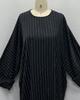F479 Rhinestone Loose Long Dress with Striped Batwing Sleeves - Fashionable Women's Outerwear