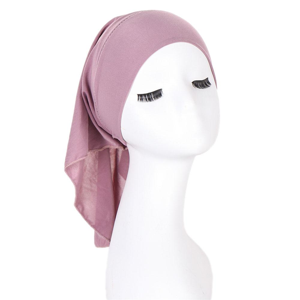 

Мягкая женская внутренняя шапочка-хиджаб, мусульманская эластичная шапочка-тюрбан, сплошной исламский подшлемник, женская повязка на голову, шапочка-труба, тюрбан Mujer