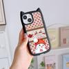 Cat Ear Soft Phone Case for iPhone 16 15 14 13 12 11 Pro Max Plus XR TPU Anti-Drop Transparent Acrylic Back Cover NY29 Merry Christmas Christmas tree