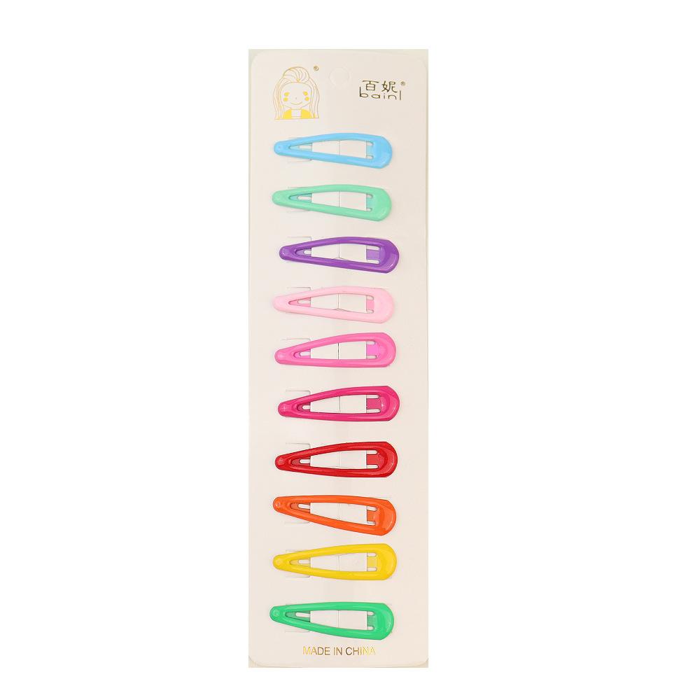 10pcs/pack Girls Colorful Alloy Bobby Pins Lovely Water-drop Heart Star Hairpins Rainbow Hair Clips Barrette Grips For Children