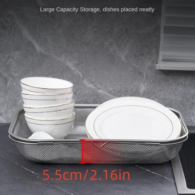 Sink Drain Strainer Basket, Stainless Steel Side Hanging Kitchen Food Waste Filter, Rectangular Fine Mesh Kitchen Sink Caddy
