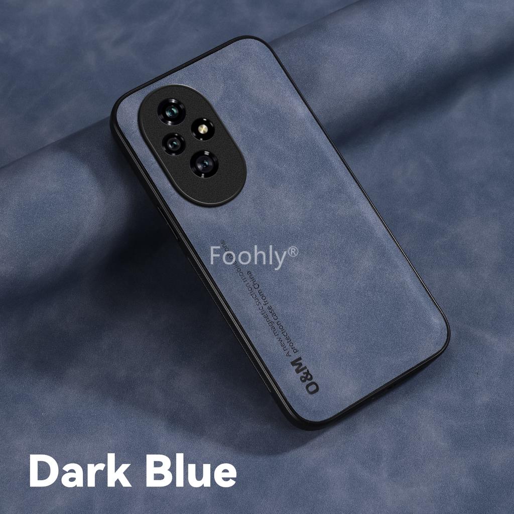 Nárazuvzdorné magnetické pouzdro z nubukové kůže pro Honor 200 Pro 200 Lite Chytrý ochranný kryt Zadní kryt Coque Funda