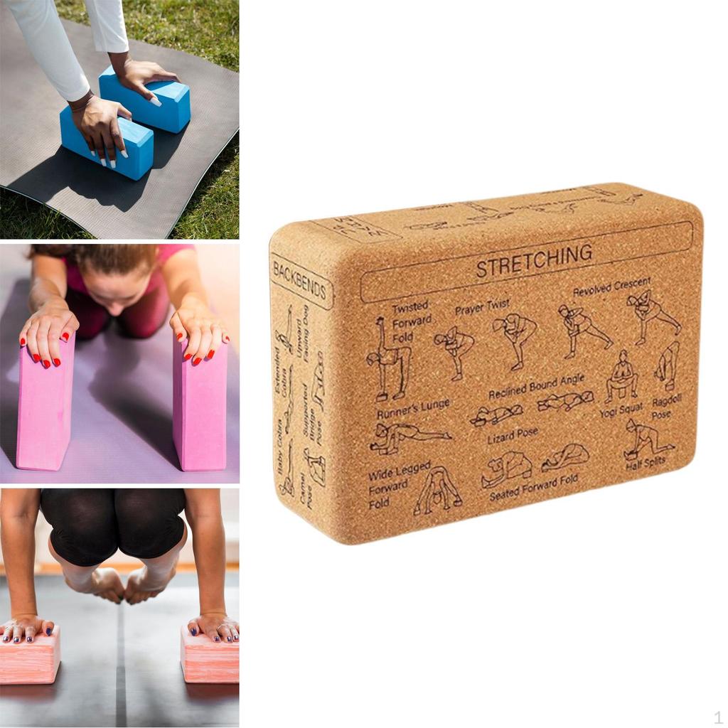 Cork Yoga Block Accessories Essential Multifunctional Exercise Brick Prop Nonslip for