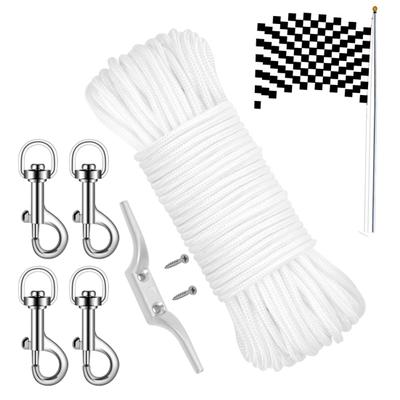 Kit Corda per Asta Bandiera 98 Piedi Set Corda di Manovra per Asta Bandiera Asta Bandiera