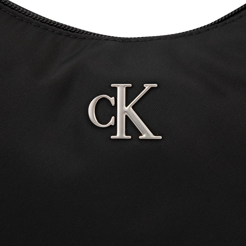 Calvin Klein Commuter Letter Zipper Fabric Shoulder Bag Medium Women Bags Space-Black 4K0009G-UB1