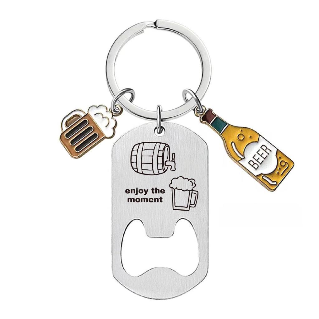 Engravable Stainless Steel Keychain Beer Bottle Opener - Perfect Father's Day Gift