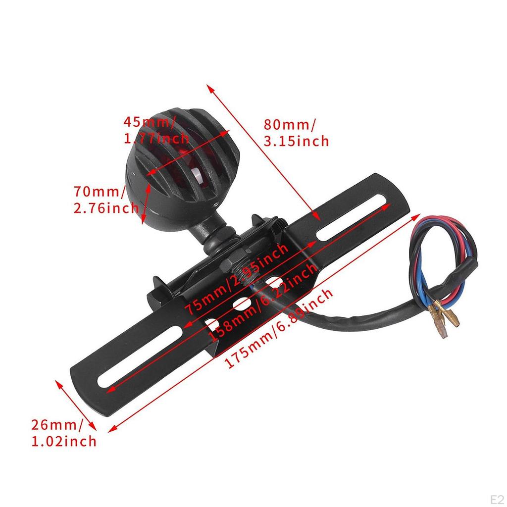 Motorcycle Tail Lights Accessories Metal 12V 5W Supplies Direct Replace Black Compatible High