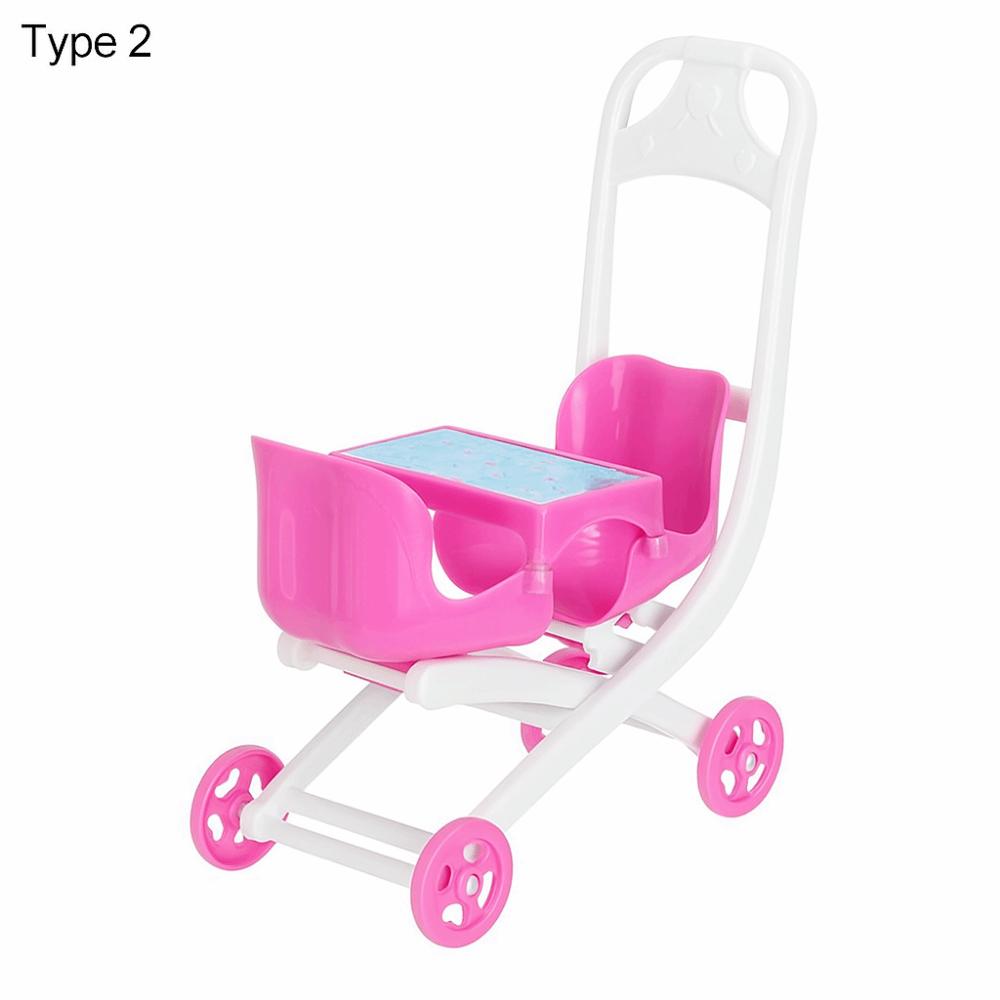 Plastic Car Scene Model Miniature Baby Stroller Dolls Accessories Infant Carts Dollhouse Furniture