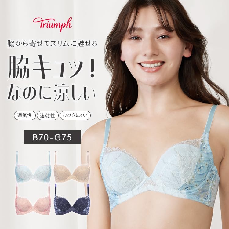 Triumph Angel Bra Slimline Super Light 594 M007 Size G70 Bra, (Blue),