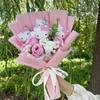 Bambole Gatto Kawaii Hello Kitty con Fiori Artificiali Bouquet Creativo Regali di Natale San Valentino Compleanno Laurea