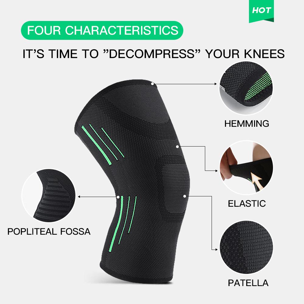 Bandage Running Cycling Knee Support Braces Compression Elastic Nylon Polyester Kneepad Sleeves For Basketball Volleyball