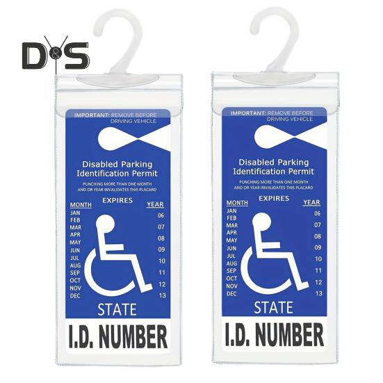 

2 шт., сумки для хранения парковочных этикеток для инвалидов, прозрачные прочные водонепроницаемые сумки из ПВХ, аксессуары для автомобилей белый