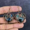 Natural Labradorite Gemstone Copper Wire Wrap Jewelry Earring 2.21" s1z87