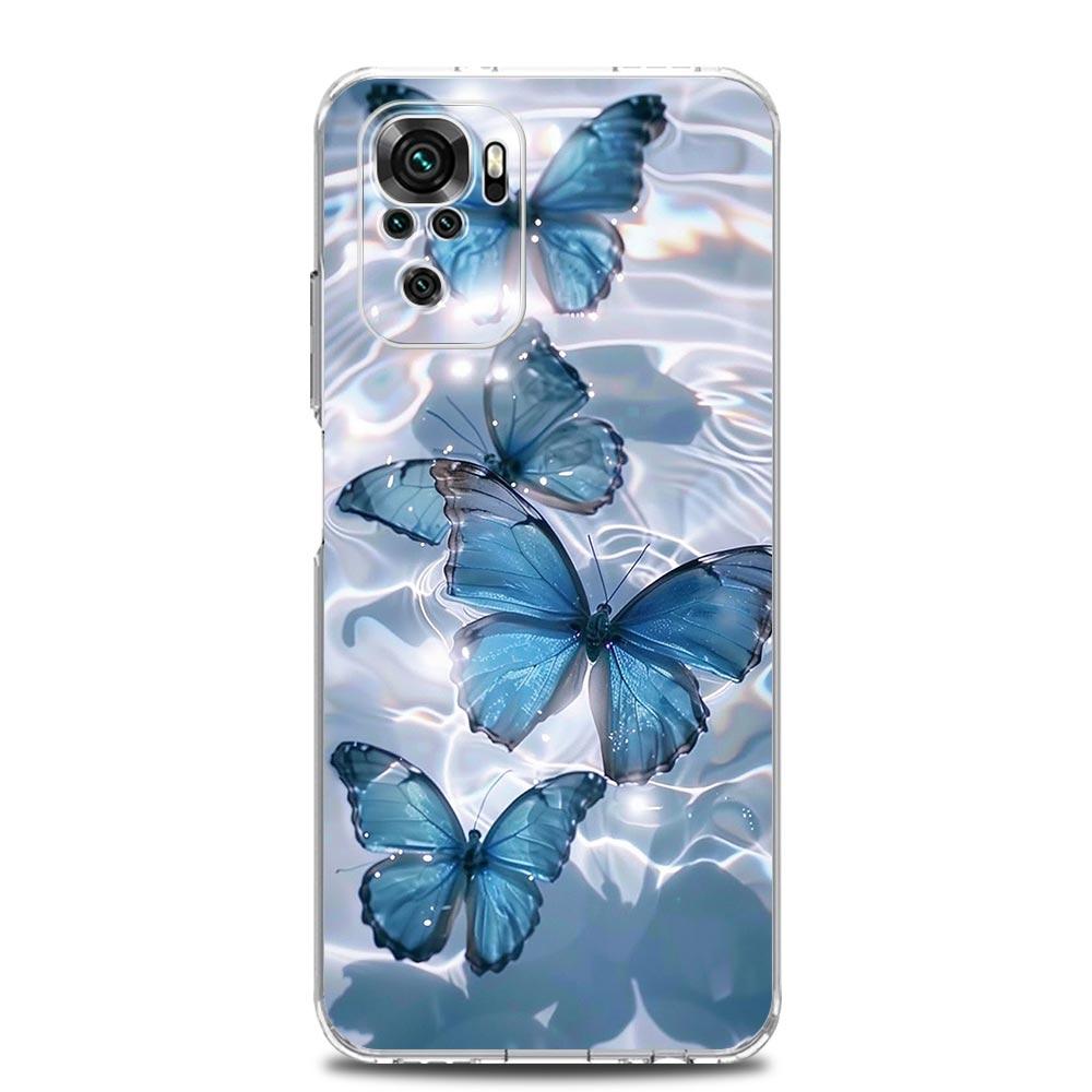 Phone Case For Xiaomi Redmi Note 15 14 13 12 4G 10 11 Pro Plus 5G 14C 13C 12C 10C Clear Soft TPU Cover color Butterfly