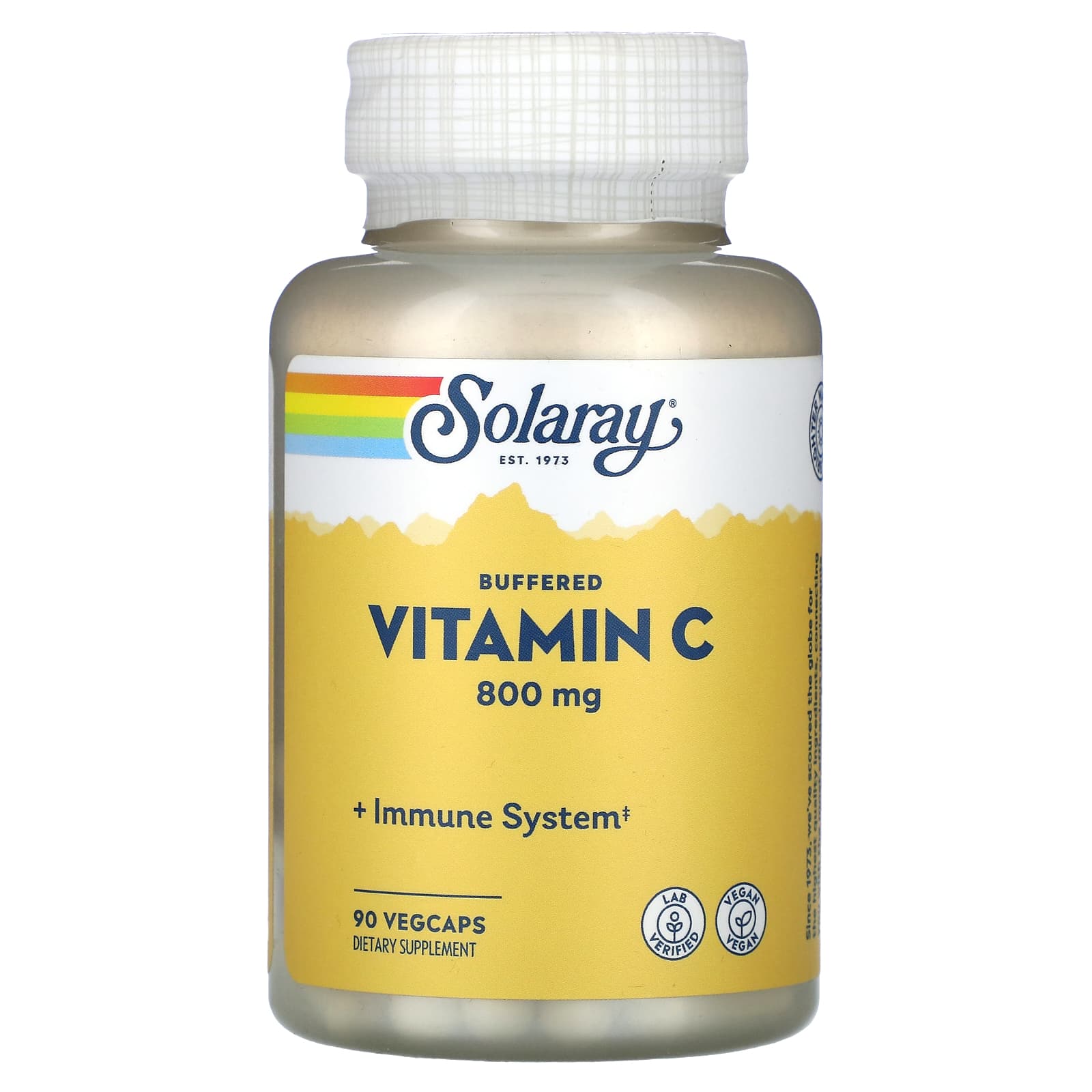 

Solaray, buffered vitamin C, 800mg, 90 veggie capsules