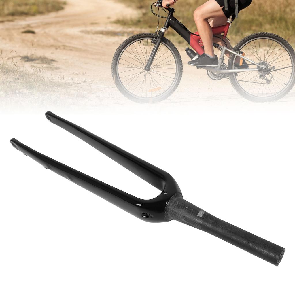 Garfo Dianteiro de Carbono para Ciclismo de Estrada 700C Sem Amortecimento para Eixo Passante Acessório de Garfo Rígido Preto